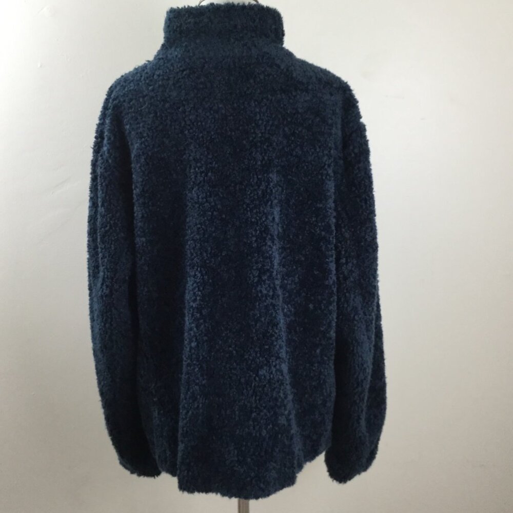 Pendleton Forest Green Half-Zip Teddy Jacket Xl - image 5